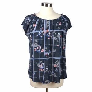 LC Lauren Conrad Floral & Striped Top
